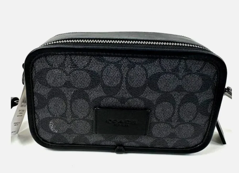 Coach CW365 Wyatt Crossbody Bag In Signature Canvas IN Charcoal/Black